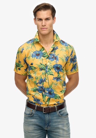 Superdry Button Up Shirt in Yellow: front