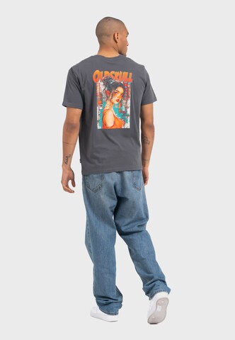 Oldskull T-Shirt 'Retro Pixel Lady' in Grau