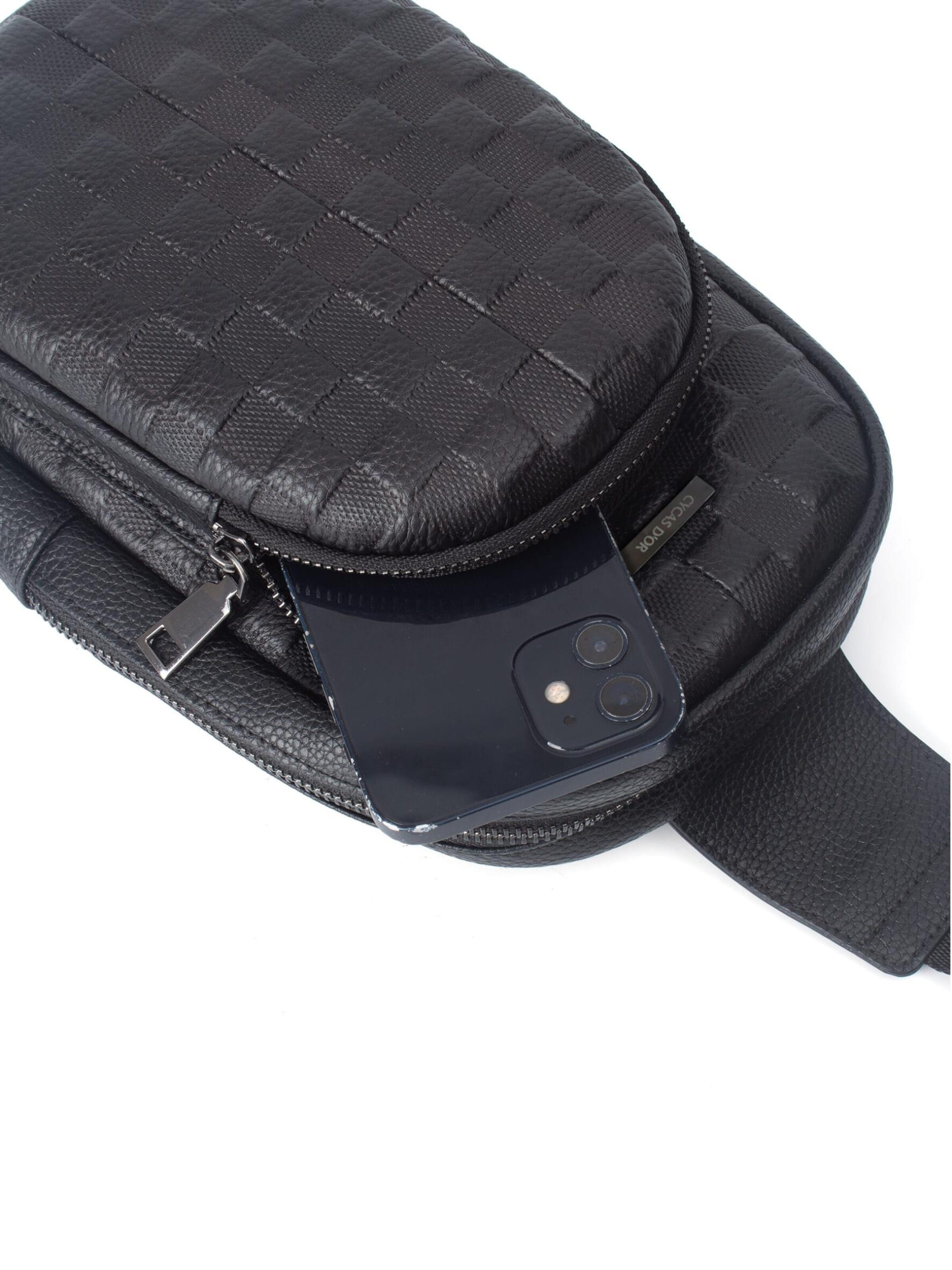 Sac à bandoulière 'AMBRÉNOIR FINGERPRINT RECOGNITION' CYCAS D'OR en noir