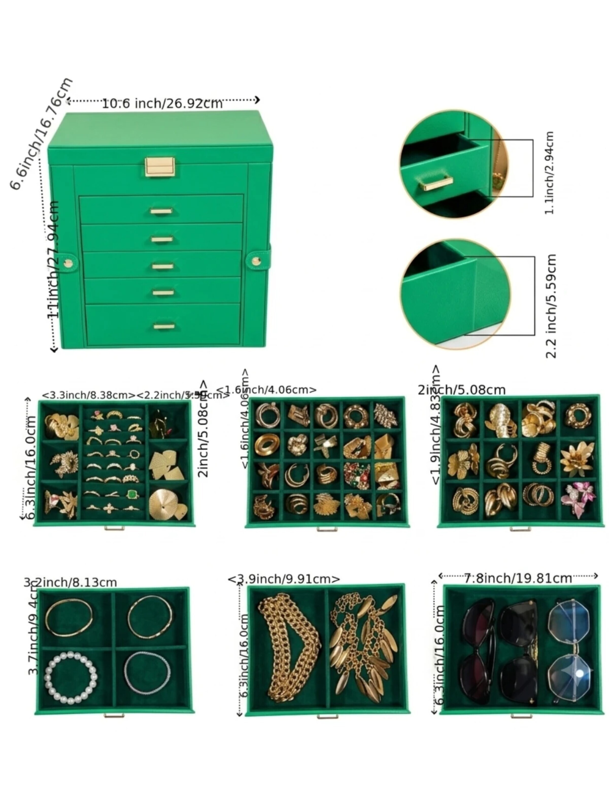 MEVYRA Jewelry Storage in Green