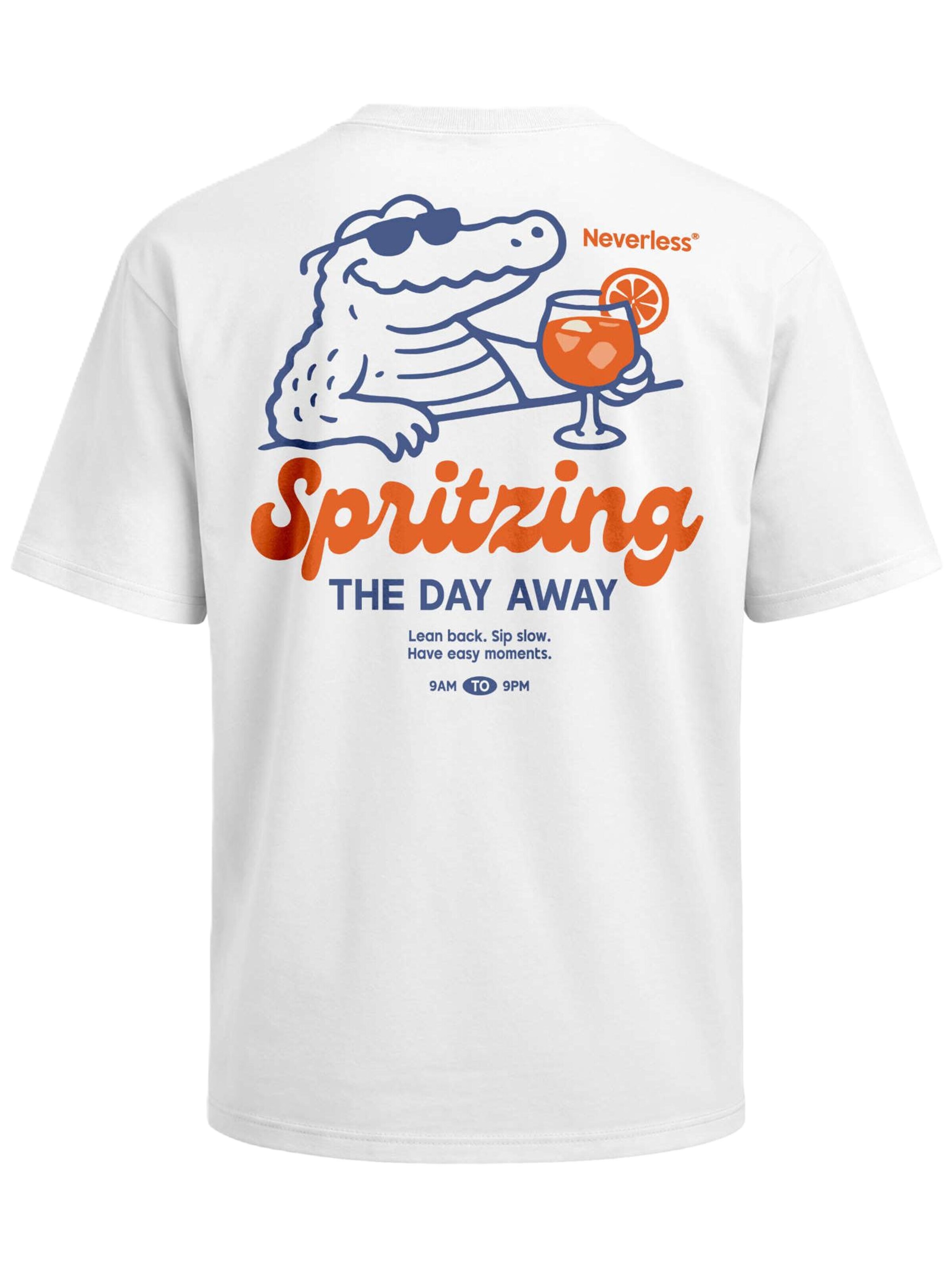 Neverless Shirt 'Spritzing the day away' in White
