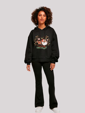 F4NT4STIC Sweatshirt 'Christmas Hippie Santa And Reindeer' in Black