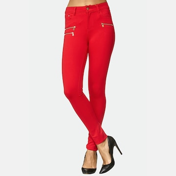 Skinny Jean Elara en rouge : devant