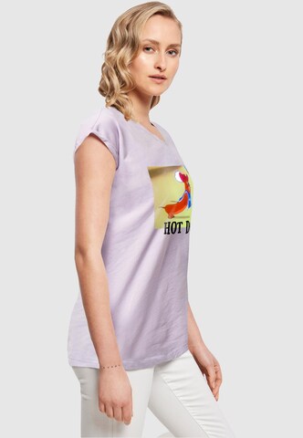 ABSOLUTE CULT T-Shirt 'Tom And Jerry - Hot Dog' in Lila