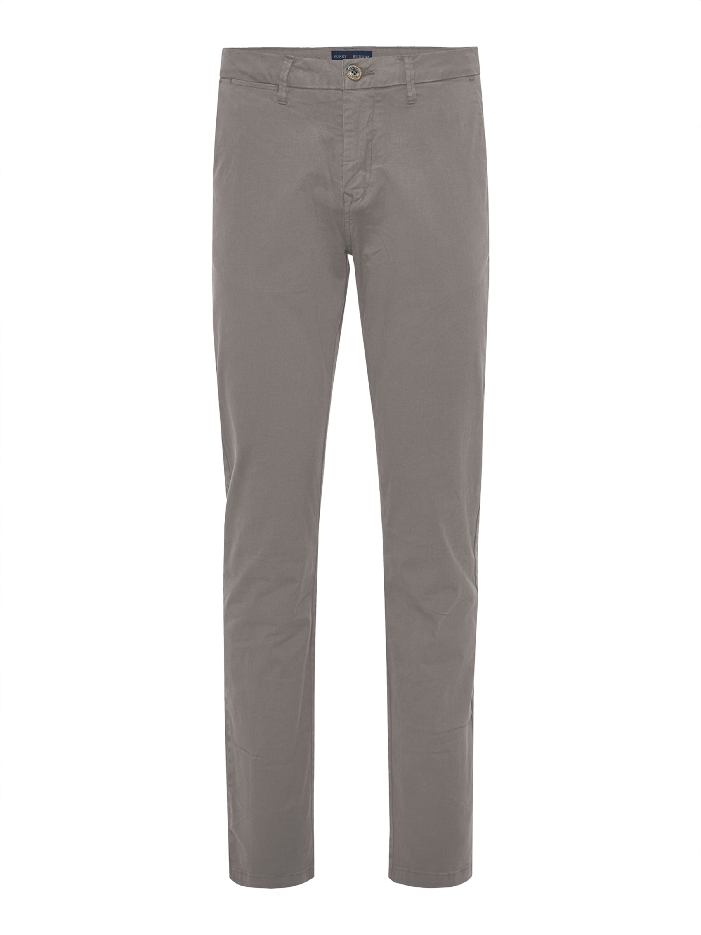 Funky Buddha Slimfit Παντελόνι τσίνο σε γκρι: μπροστά