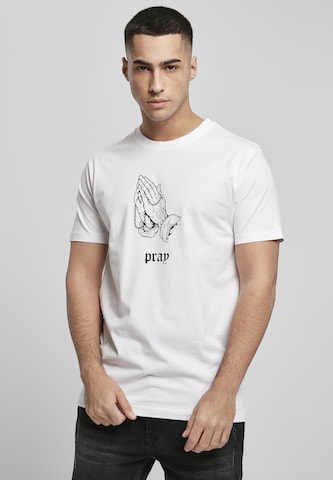 T-Shirt 'Pray' Mister Tee en blanc : devant