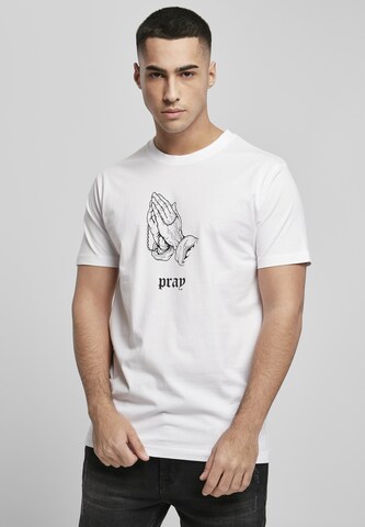 Mister Tee Shirt 'Pray' in Wit: voorkant