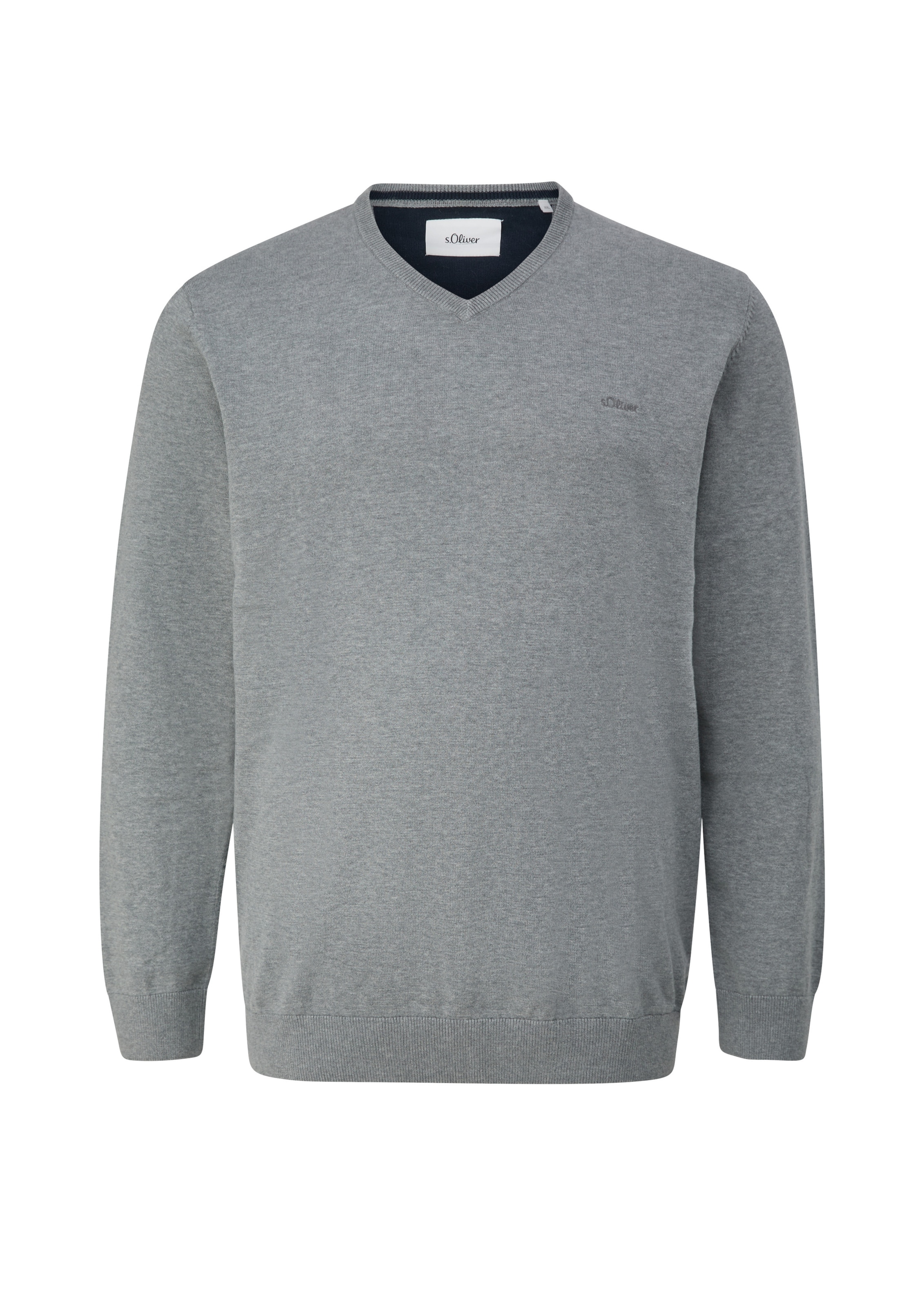 s.Oliver Men Big Sizes Trui in Grijs: voorkant