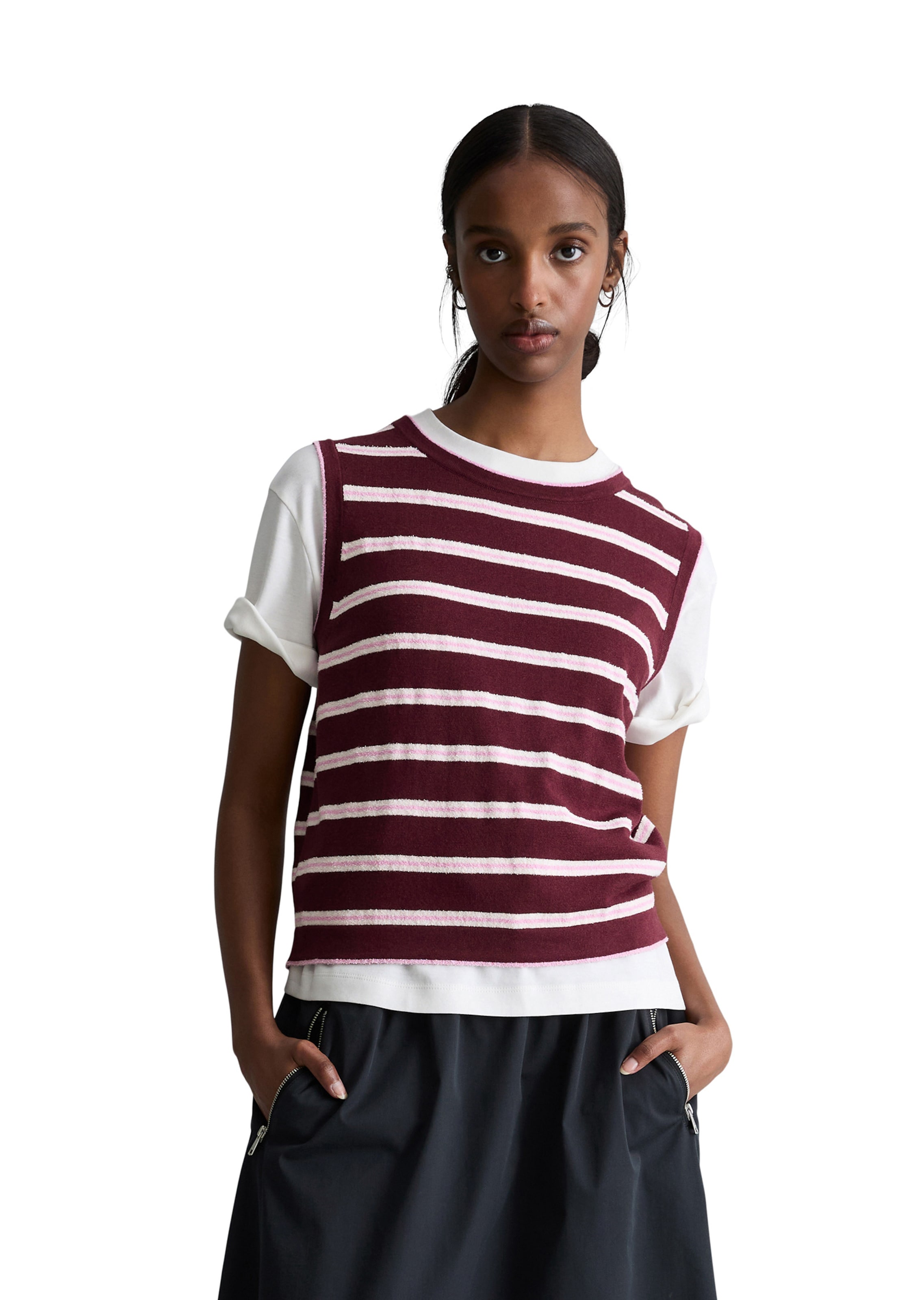 Marc O'Polo DENIM Top in Rood: voorkant