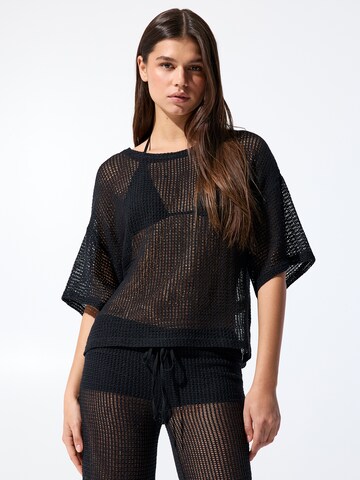 Pull&Bear Majica | črna barva: sprednja stran