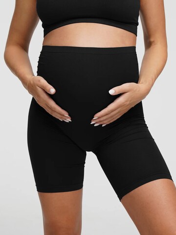 cfab (formerly creamy fabrics) Skinny Pants 'Seamless Umstandsshorts mit hohem Bund' in Black