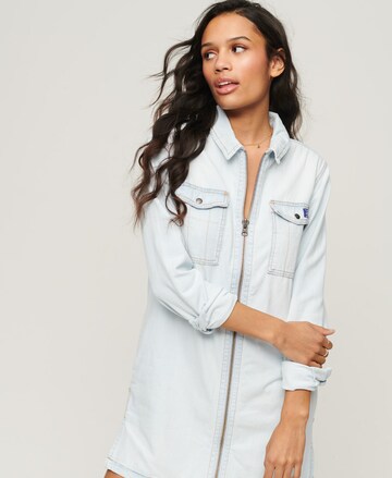 Superdry Shirt Dress in Blue: front