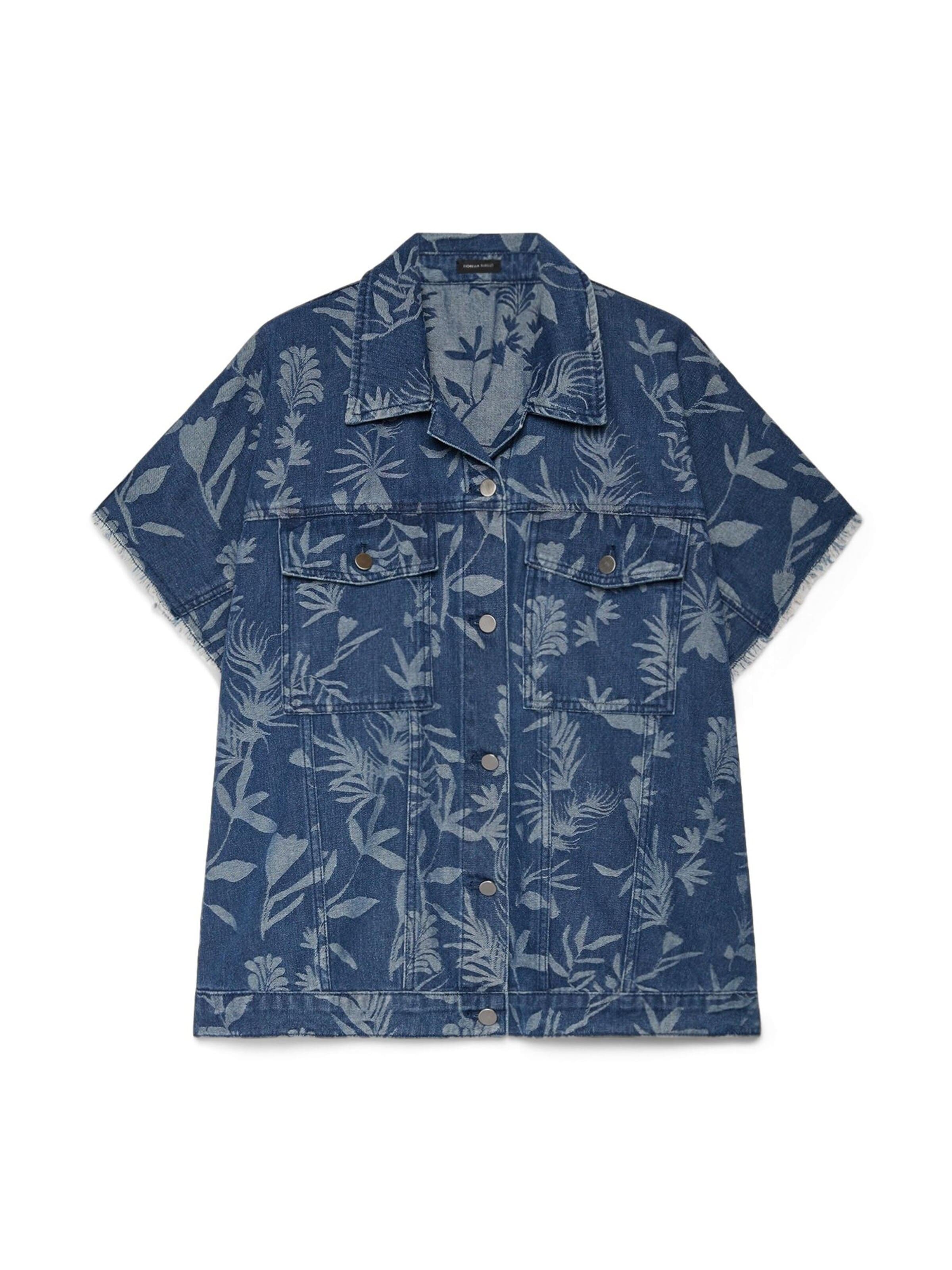 Camicia da donna di Fiorella Rubino in blu: frontale