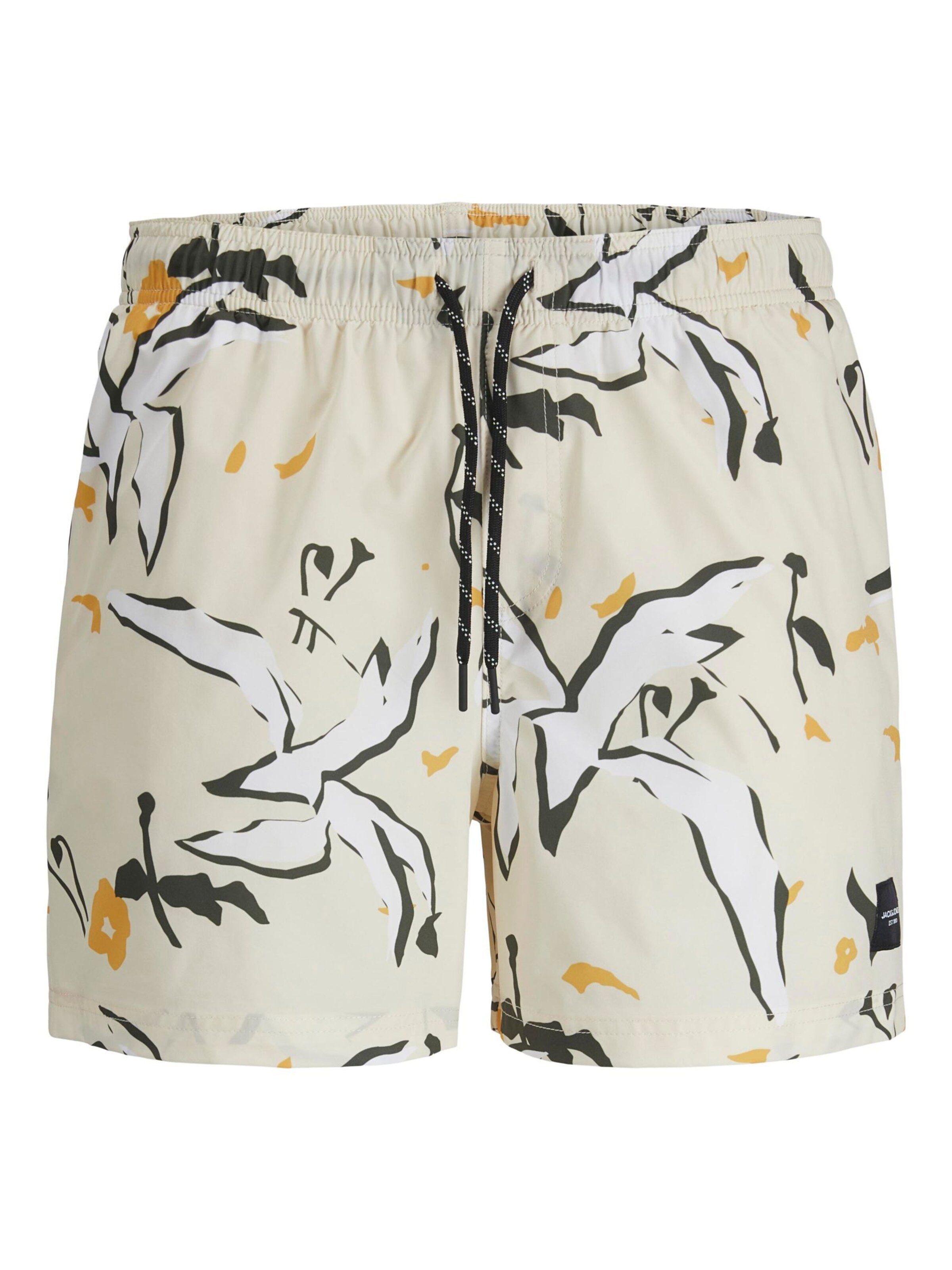 JACK & JONES Zwemshorts in de kleur Oranje / Zwart / Wit / Offwhite, Productweergave
