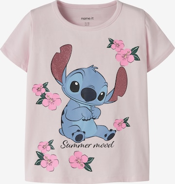 NAME IT Shirt 'NMFANN STITCH' in Roze: voorkant