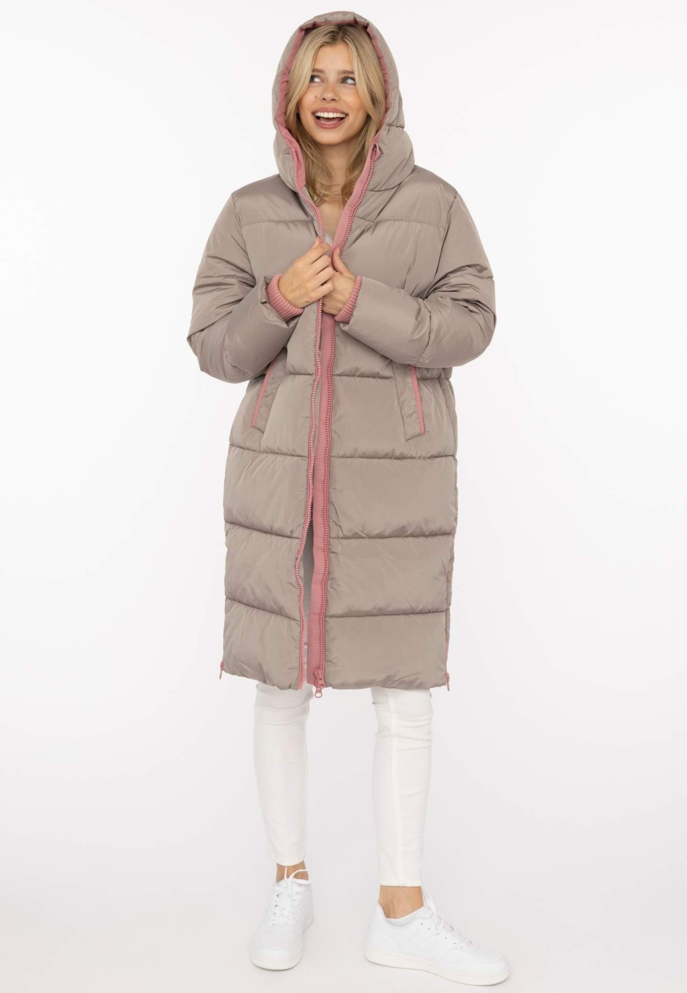 Zwillingsherz Winter coat in Beige: front