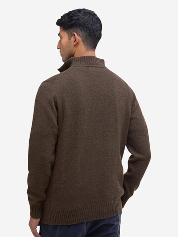 Barbour Gebreid vest 'ESSENTIAL L/WOOL HALF ZIP 262MMKN0339' in Bruin
