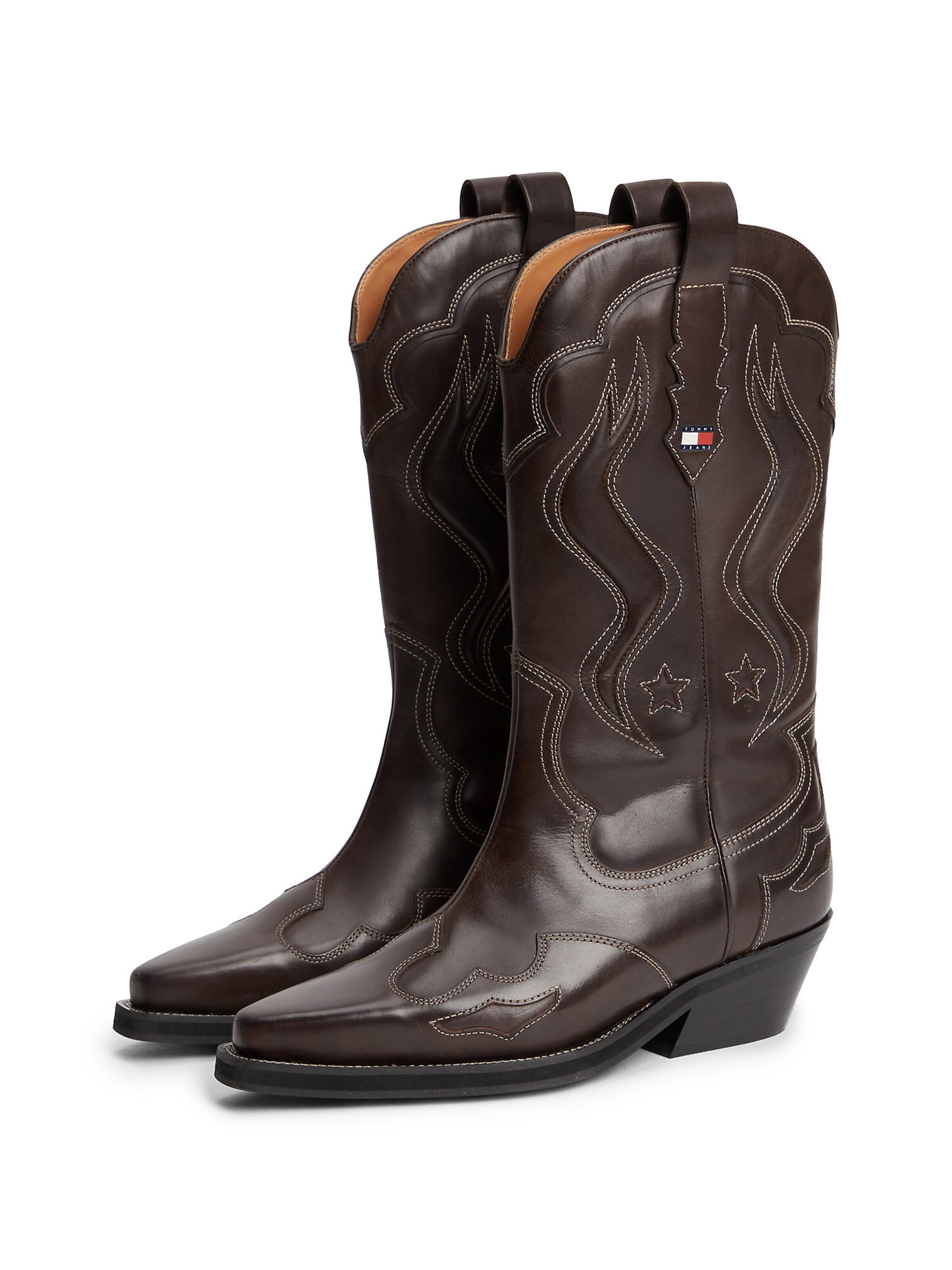 Bottes de cowboy Tommy Jeans en marron