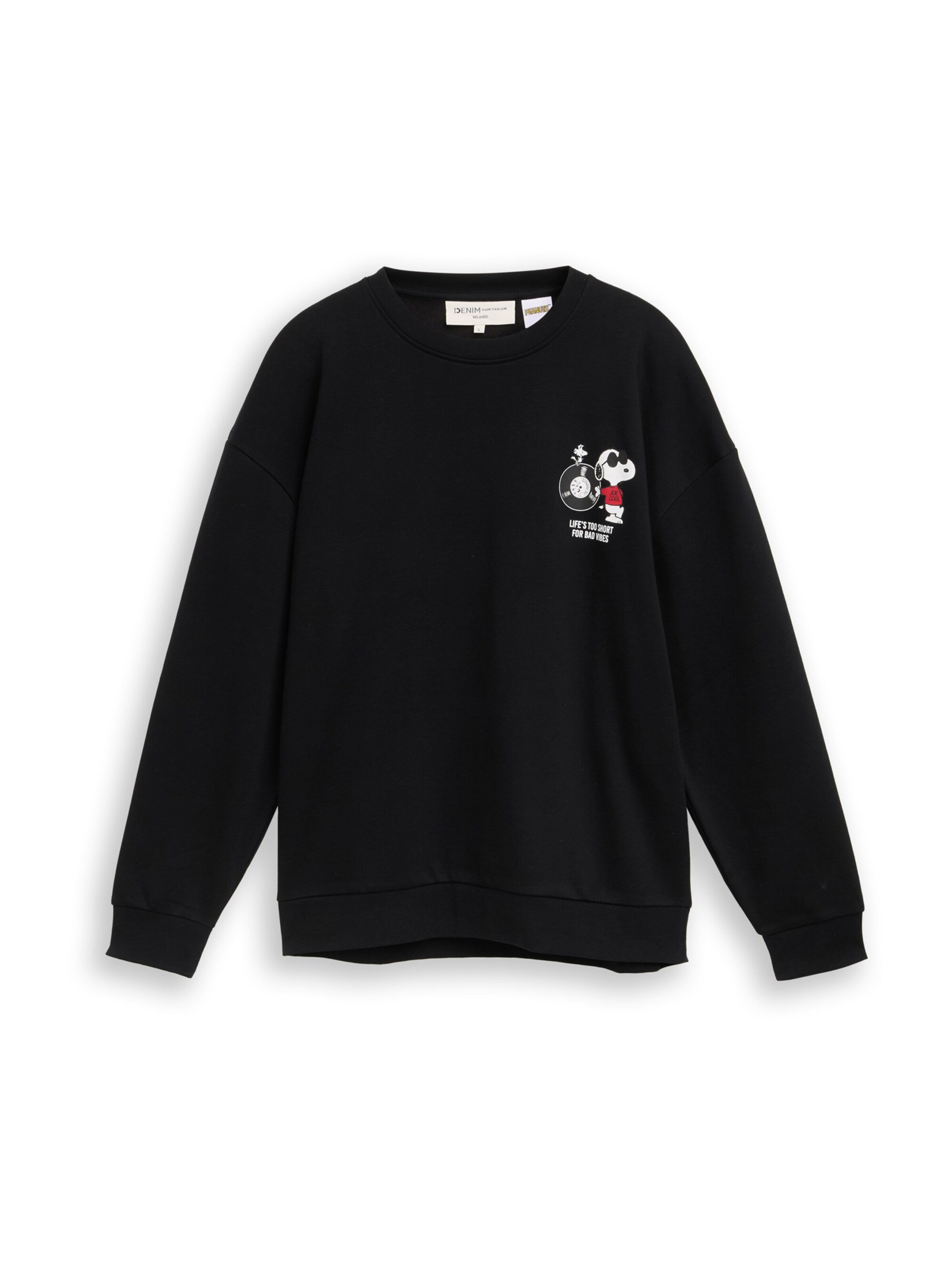 TOM TAILOR DENIM Sweatshirt in Zwart: voorkant