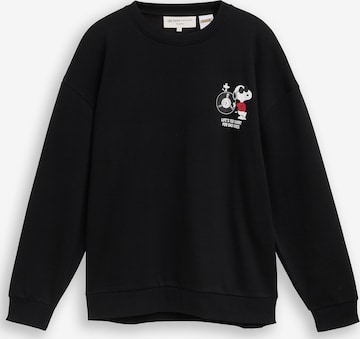 TOM TAILOR DENIM Sweatshirt in Zwart: voorkant