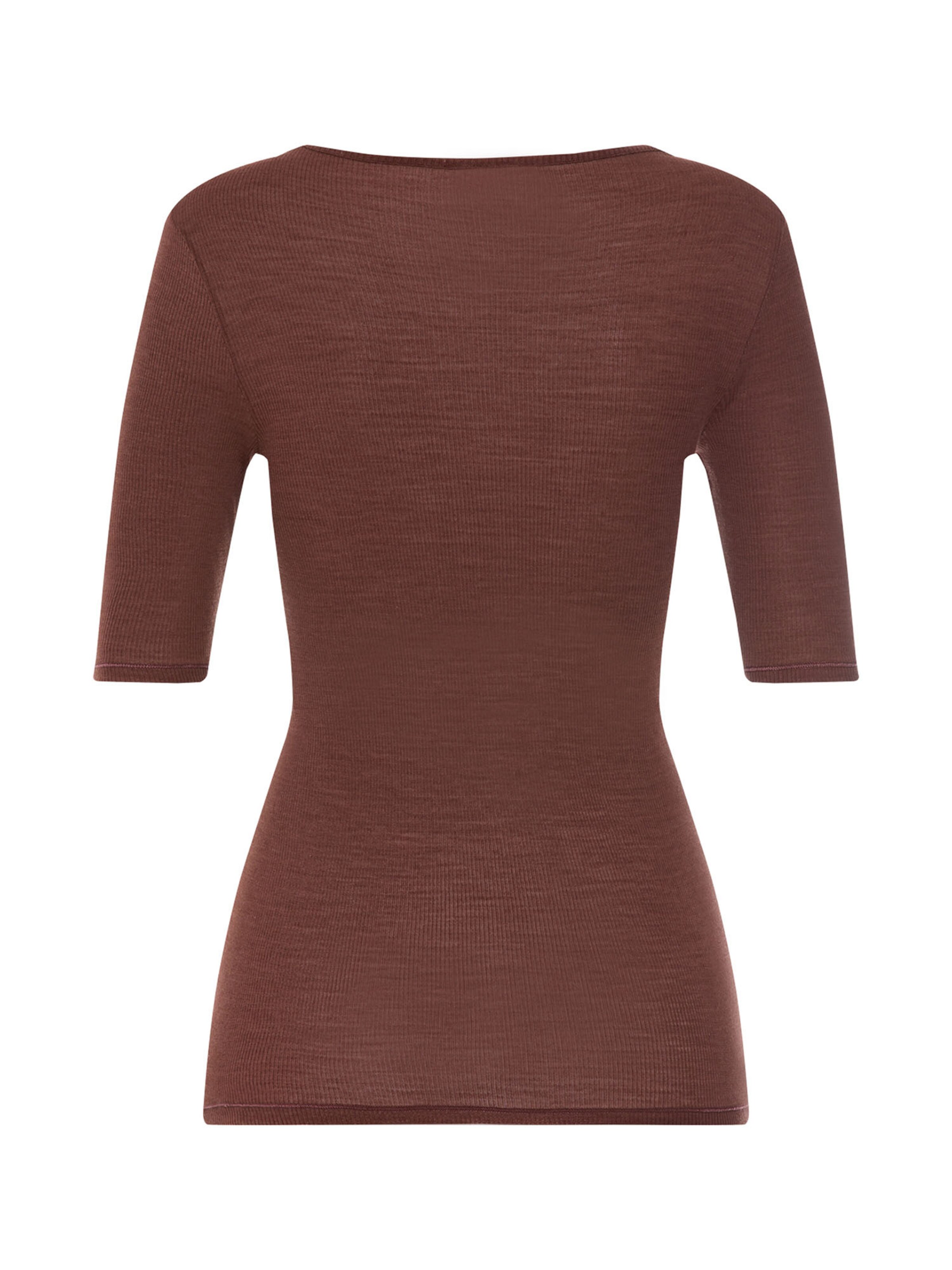 Hanro Shirt ' Woolen Lace ' in Bruin