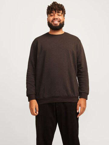 Jack & Jones Plus - Sudadera 'JJEBRADLEY' en marrón: frente