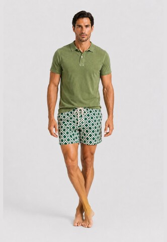 Gassa d'Amante Badeshorts & Polo-Shirt 'Vieste' in Grün