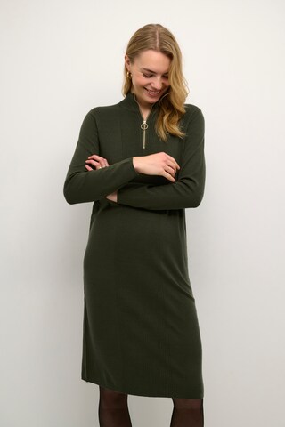 Cream Knitted dress 'Dela' in Green: front