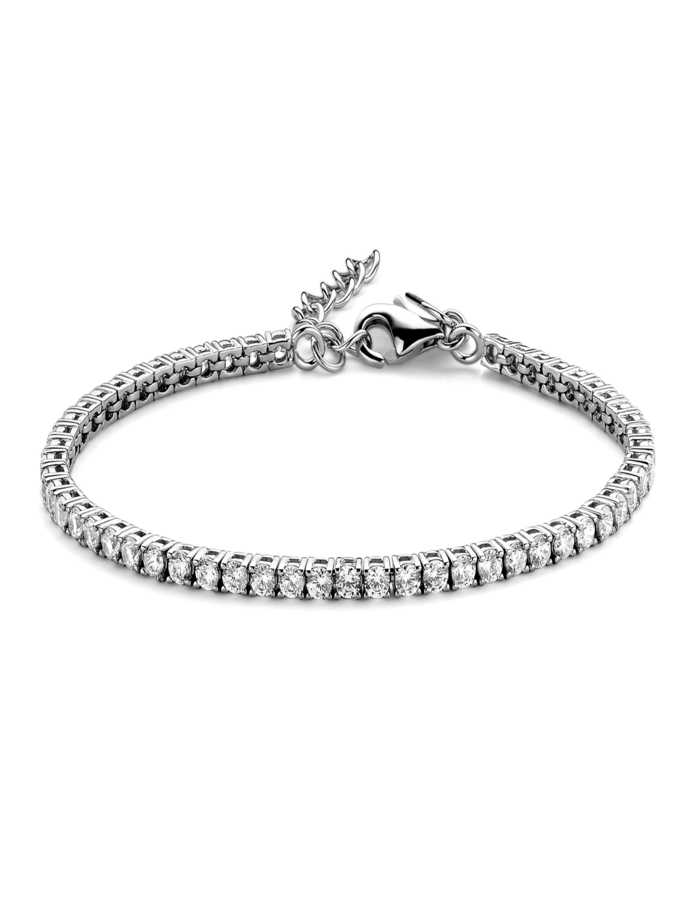 Fiocco Jewelry Armband 'Tennis'‌‌‌ in Silber: Vorderseite