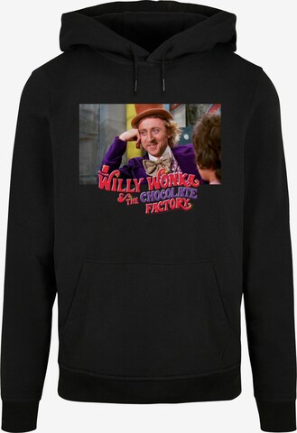 ABSOLUTE CULT Sweatshirt 'Willy Wonka And The Chocolate Factory - Condescending Wonka' in Zwart: voorkant
