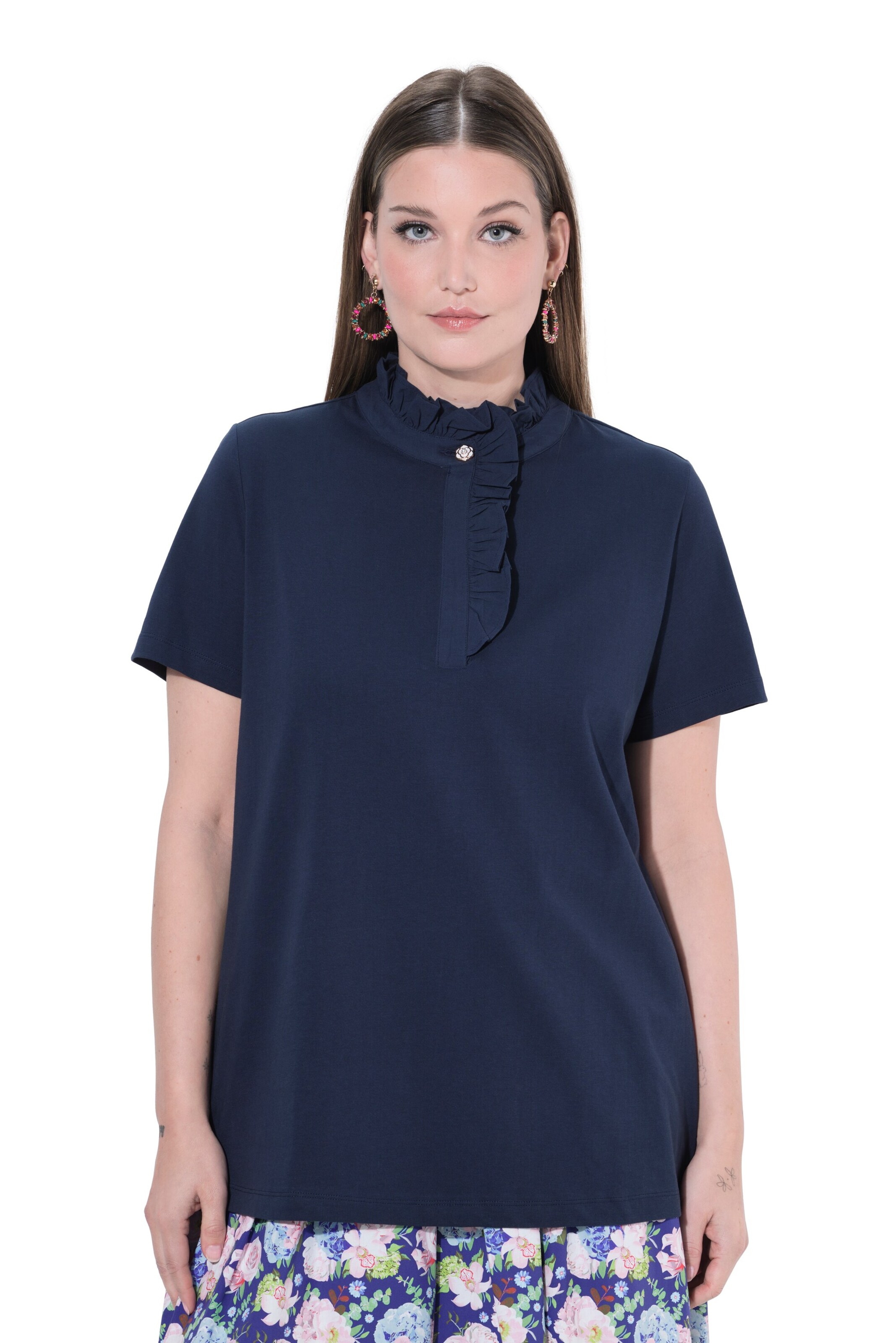 Ulla Popken Shirt in Blauw: voorkant
