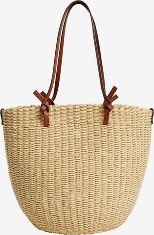MANGO Shopper 'Basket' in Beige: front