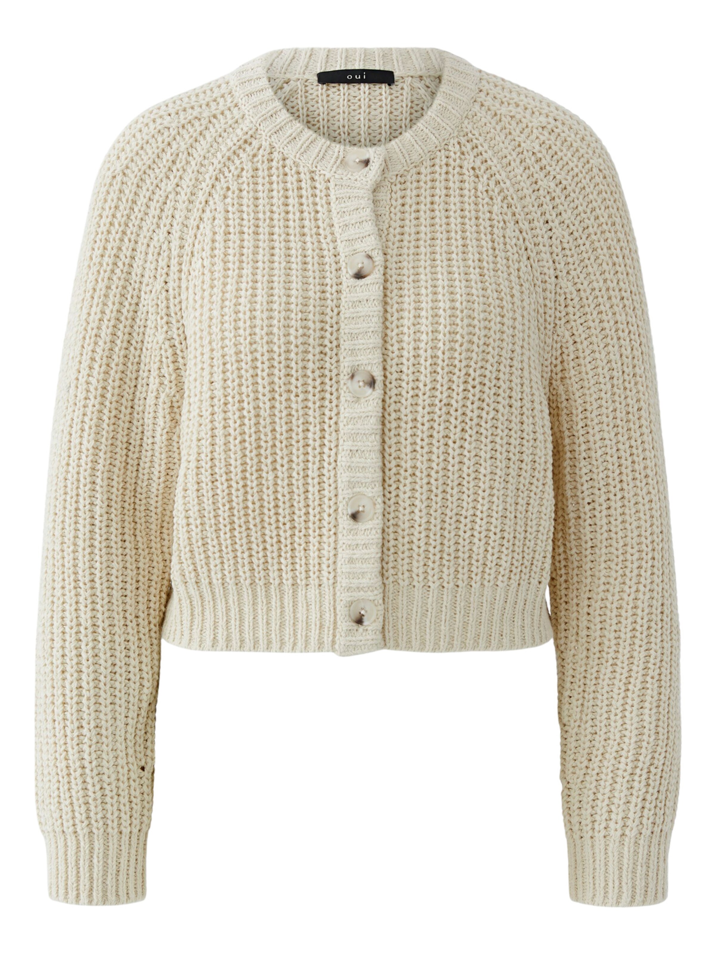 OUI Knit Cardigan in Beige: front