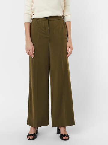 VERO MODA Wide leg Pleated Pants 'Berta' in Brown: front