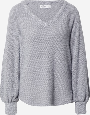 Pull-over 'EYELASH' HOLLISTER en gris : devant