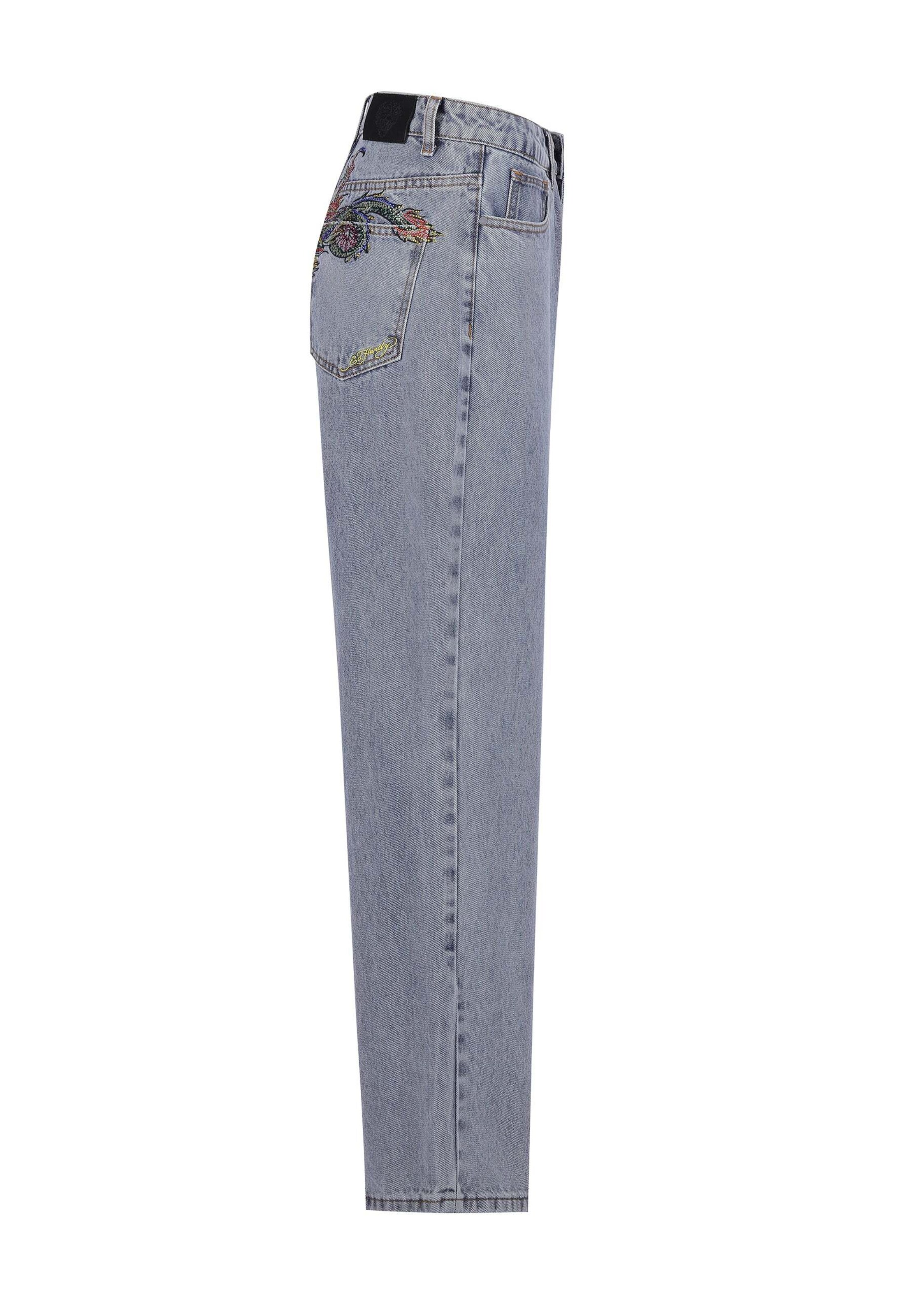 mėlyna Ed Hardy „Baggy“ Džinsai 'Crystal Crawler'