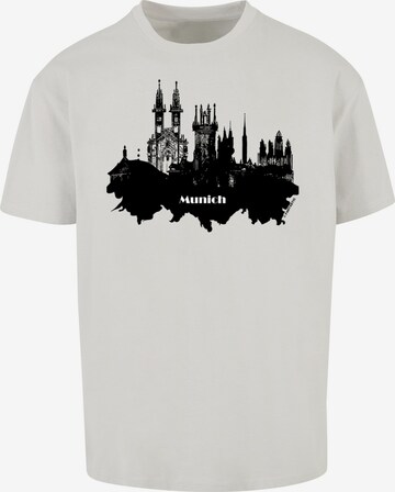 F4NT4STIC Shirt 'Cities Collection - Munich skyline' in Grijs: voorkant