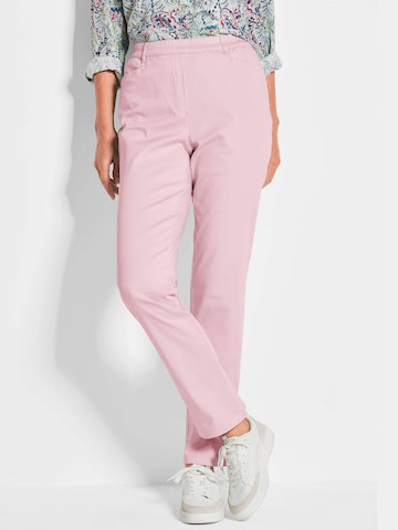 Regular Pantalon 'LOUISA' Goldner en rose : devant