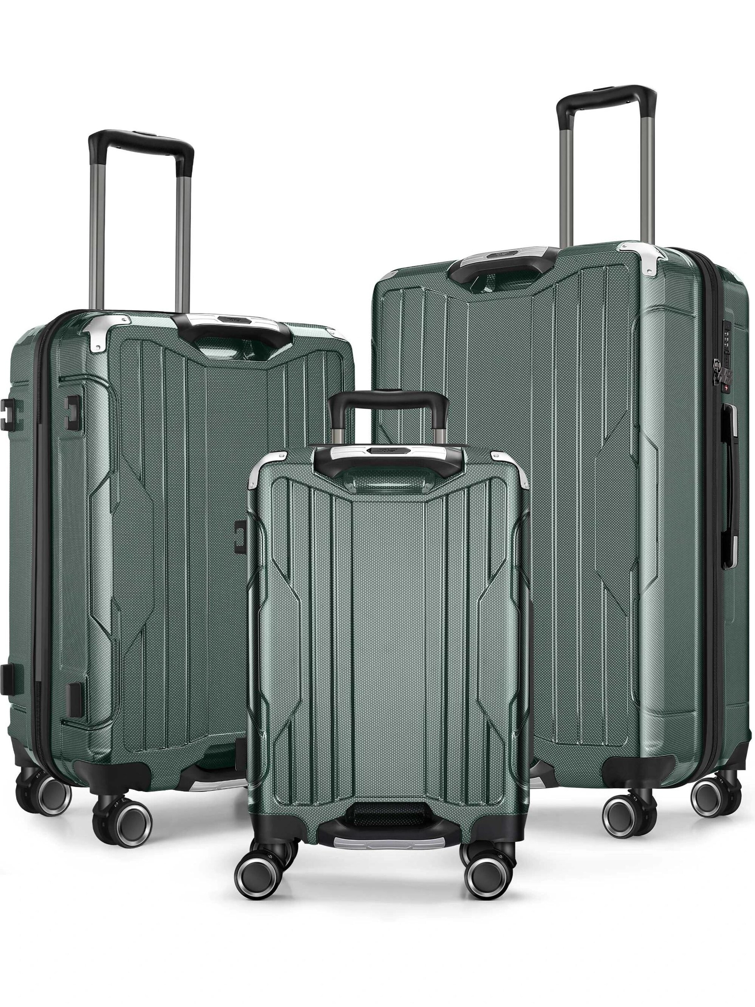 4FLY Suitcase Set 'Carbo' in Green: front