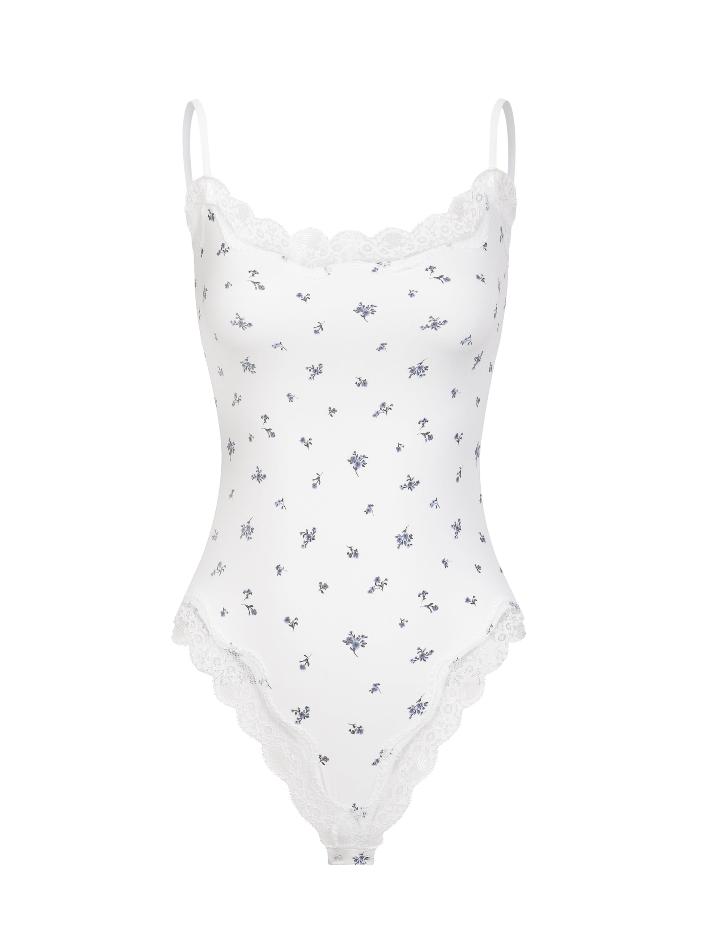 cfab (formerly creamy fabrics) Body 'Bodysuit String mit Lace' i vit: framsida