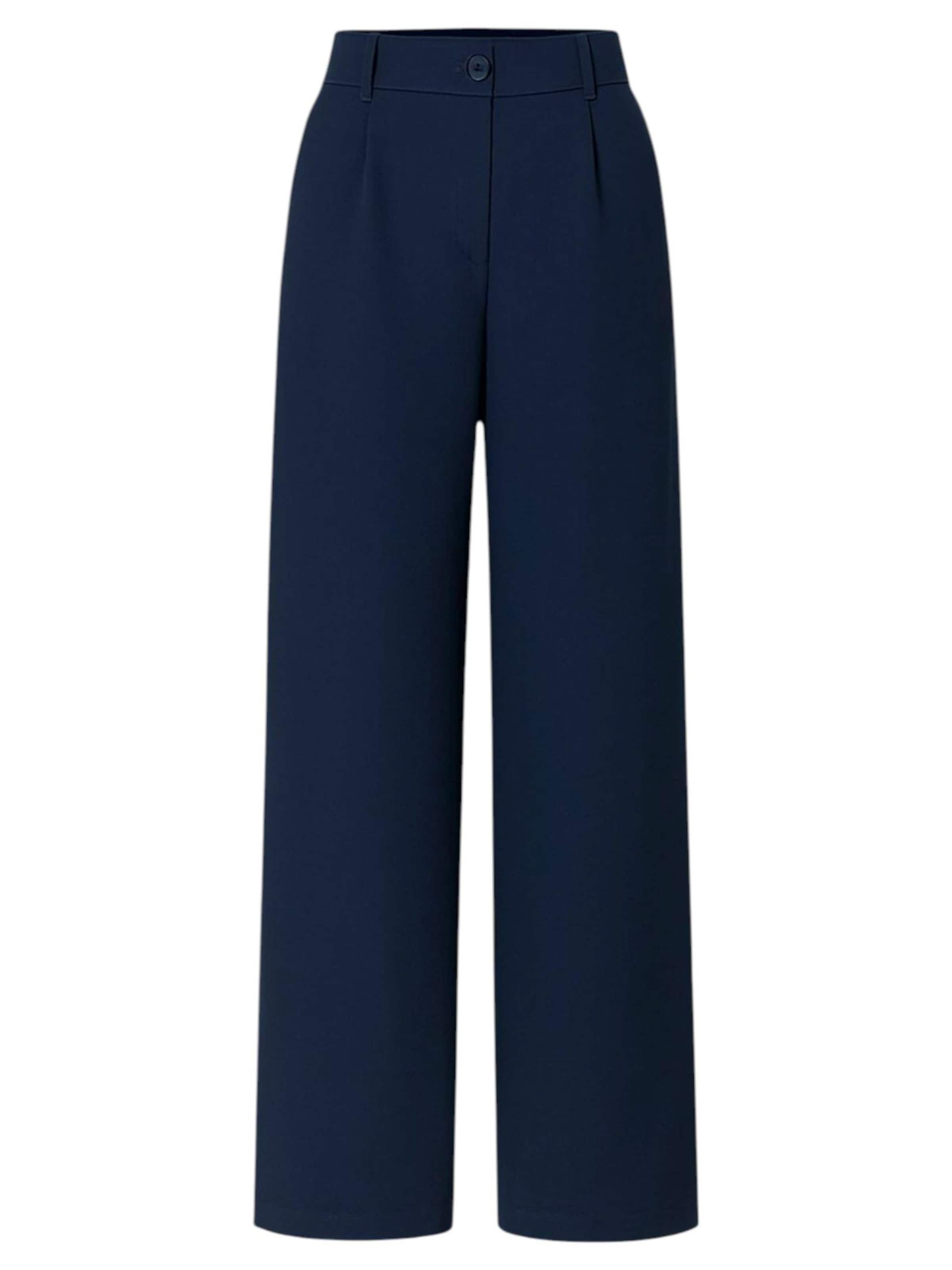 fashionshowcase - Pierna ancha Pantalón plisado 'Seyra' en azul: frente