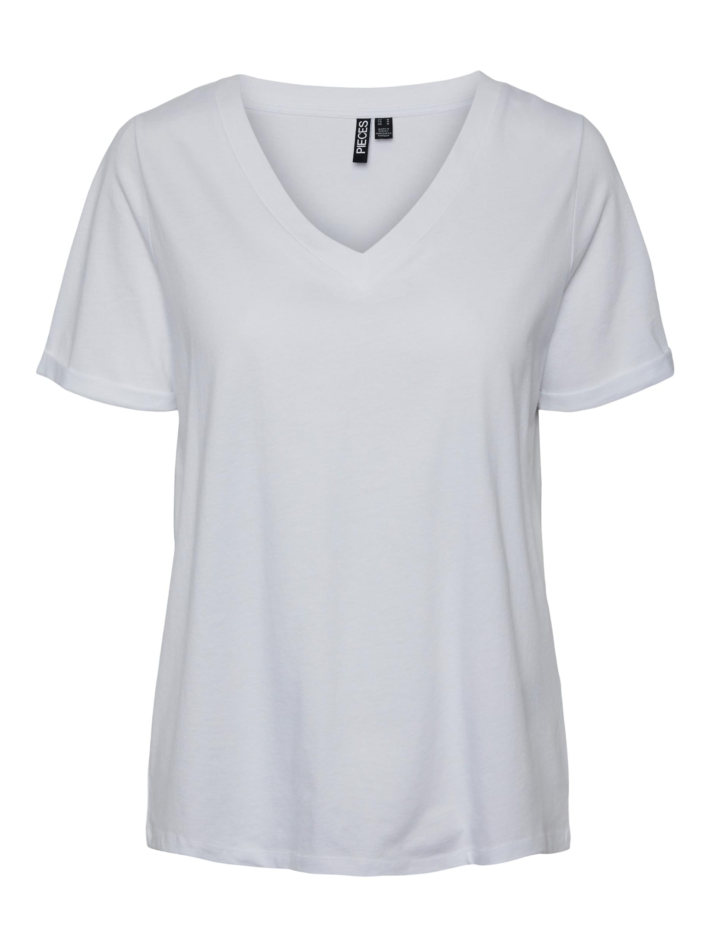 PIECES Koszulka 'Ria' w kolorze biały: przód