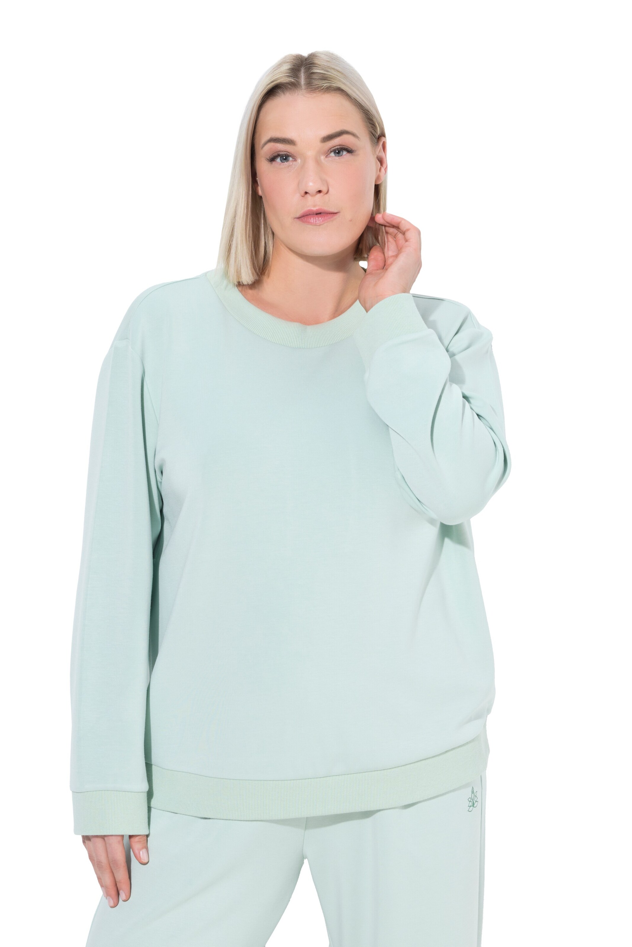 Ulla Popken Sweatshirt in Groen: voorkant