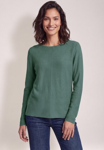 CECIL Langarm Pullover mit Rundhals und Struktur in Grün: Vorderseite