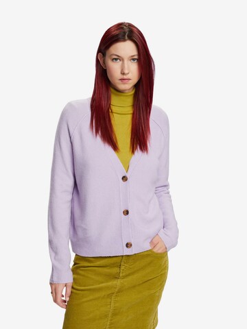 ESPRIT Knit Cardigan in Purple: front