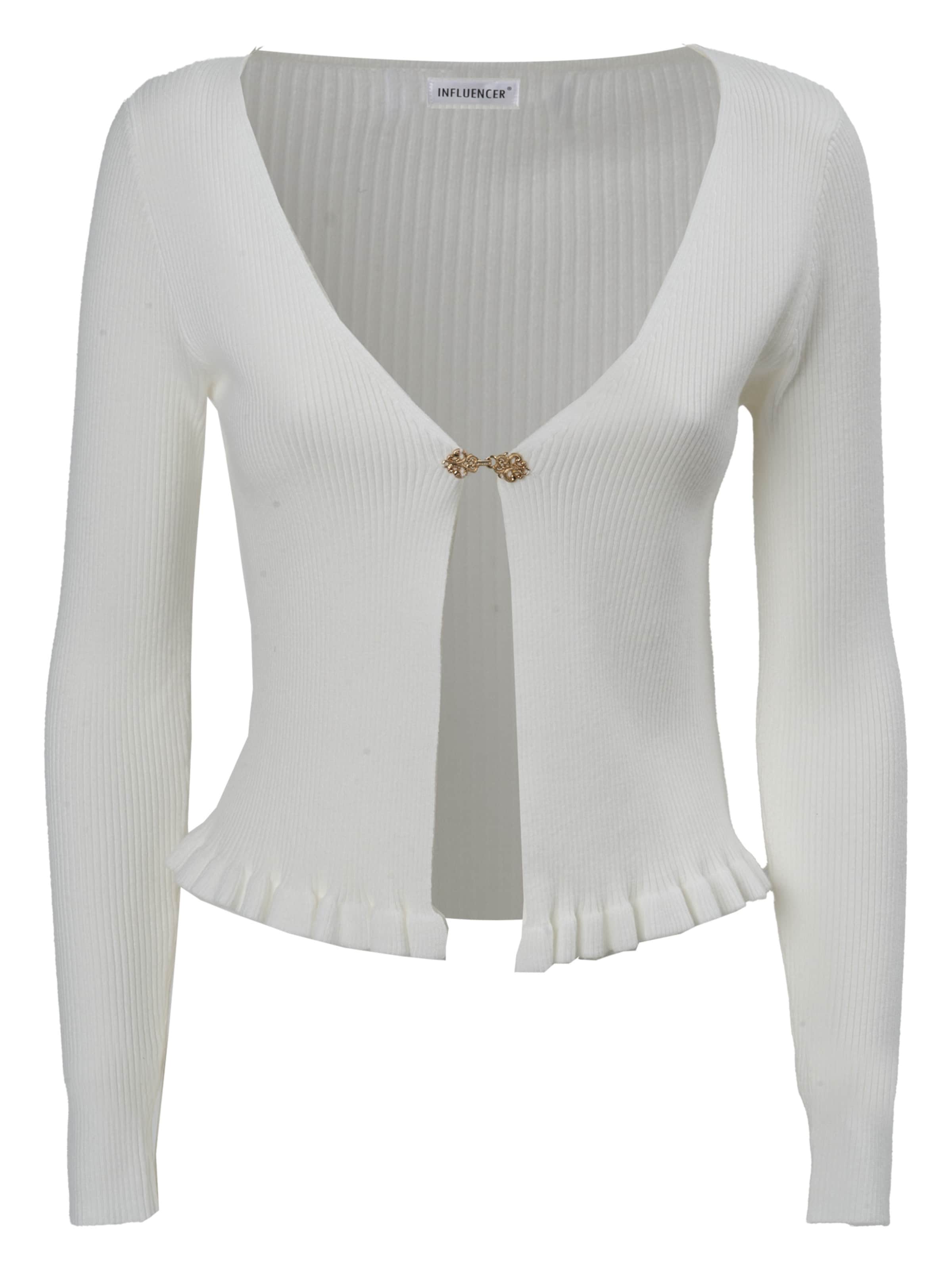 Influencer Kardigan – bílá: přední strana