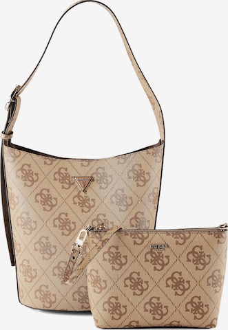 Borsa a spalla 'Meridian II' di GUESS in marrone: frontale
