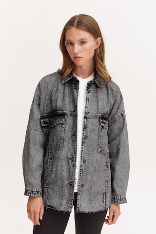 PULZ Jeans Between-Season Jacket 'PZALENA' in Grey: front