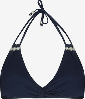 Marc & André Triangle Bikini Top in Blue: front