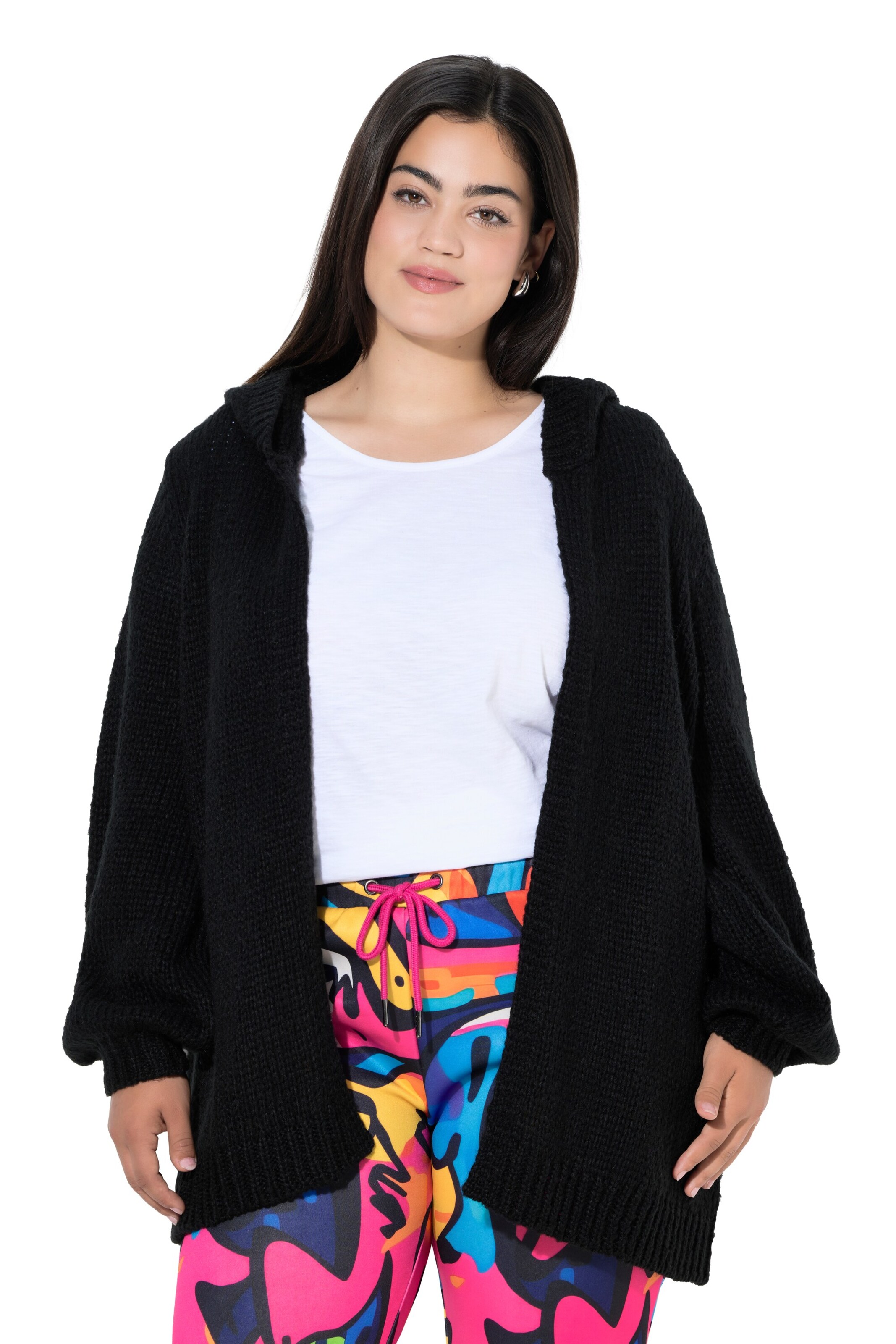 Angel of Style Strickjacke in Schwarz: Vorderseite